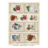 LEMONCRAFT papier ozdobny A4 - VINTAGE TIME 002 - zestaw 3 sztuk