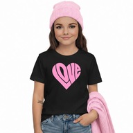 Koszulka dziecięca Serce Love róż Walentynki urodziny prezent 134-146 9-11