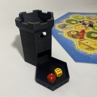 Wieża do kości – Druk 3D – Czarna – Akcesorium do gier planszowych