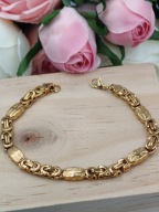 Gruba Bransoletka Męska Królewska Złota Stal Chirurgiczna Design Klasa