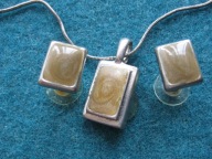 NASZYJNIK KOLCZYKI KOMPLET SYGNATURA CLAIRE'S LOMBARD CHICAGO 1991 ROK