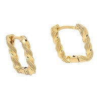 86533 Kolczyki stal chirurgiczna 316L pozłacane 18k eleganckie skręcone