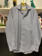 KOSZULA RENOMA PARIS SUBTELNA NIEBIESKA KRATKA M