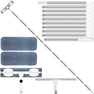 DRĄŻEK TELESKOPOWY 3,8 M DO MYCIA OKIEN Z NAKŁADKĄ Z MIKROFIBRY 2W1