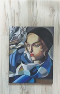 Tamara Łempicka- Kobieta w łódkami - obraz olejny - 40 na 45 cm