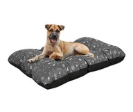 Legowisko dla Psa Kota 100x70 cm | Grafit w Srebrne Kości Poduszka Posłanie
