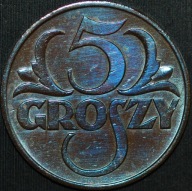 5 groszy 1937 - ładny egzemplarz
