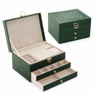 Zielona szkatułka na biżuterię organizer kuferek prezent upominek jakość