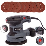 SZLIFIERKA MIMOŚRODOWA OSCYLACYJNA 125MM ELEKTRYCZNA + KRĄŻKI ŚCIERNE 50SZT