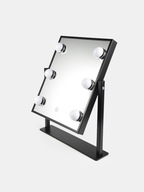 Lustro kosmetyczne LED czarne prostokątne 30,5x37 cm 6 punktów światła