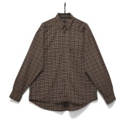 Męska Koszula w Kratkę Bawełniana Brązowa Sand |R. L