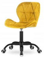 KRZESŁO FOTEL OBROTOWY DO BIURKA REGULOWANE WELUROWE WYTRZYMAŁE ŻÓŁTY