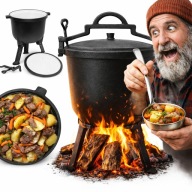 KOCIOŁEK MYŚLIWSKI 11L EMALIA ŻELIWNY GARNEK NA OGNISKO EMALIOWANY