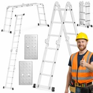 DRABINA ALUMINIOWA 150KG WIELOFUNKCYJNA 4,5M SKŁADANA DOM BUDOWA + PODESTY