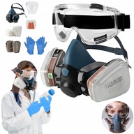 MASKA LAKIERNICZA PÓŁMASKA OCHRONNA PRZECIWPYŁOWA ZESTAW FILTRY WKŁAD GOGLE