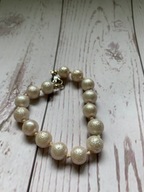 Bransoletka kremowa duże sztuczne perły matowe