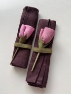 NOWE eleganckie lniane serwetki plus dekoracyjne tulipany idealne nakrycie