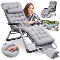 Ogrodowy Leżak Z Poduszką Rozkładany Fotel Turystyczny Ogród Taras Balkon