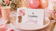 WINIETKI URODZINOWE – PERSONALIZOWANE Z MISIEM I BALONIKAMI (6 SZT.)