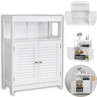 SZAFKA ŁAZIENKOWA 30X60X80 CM KOMODA REGAŁ DO ŁAZIENKI DREWNIANA BIAŁA