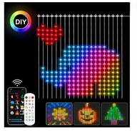INTELIGENTNE LAMPKI LED RGB KURTYNA 2x2M 400 LED USB PROGRAMOWALNE WZORY