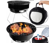 Grill Ogrodowy Węglowy Przenośny Regulacja Mały Turystyczny BARBEQUE Torba