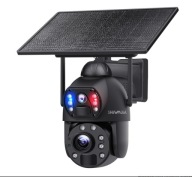 SHIWOJIA Solarna bezprzewodowa zewnętrzna kamera nadzorująca WiFi, 6 MP