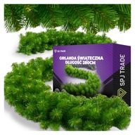 GIRLANDA CHOINKOWA ŁAŃCUCH 280 CM ŚWIĄTECZNA SZTUCZNA ŚWIERKOWA PUSZYSTA