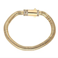 63492 BRANSOLETKA 18K POZŁACANA 21 CM 6,5 MM żmijka z cyrkoniami