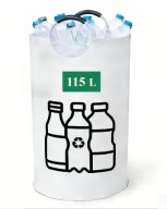 Torba na butelki do recyklingu 115L – składana | Mocny materiał Oxford 600D