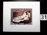 Malarstwo , Goya , " Maja naga " , Ajman cięty