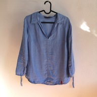 Lniana damska bluzka White Stuff 36 wiązane rękawy koszula z lnu (319)