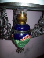 --OBNIŻKA--[@3x] -Dworska Wiedenska lampa naftowa XIXw