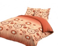 pościel z flaneli 160x220 + 2x70x80 guzik F 06 brązowe zakola