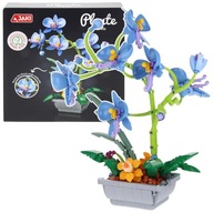 KLOCKI KONSTRUKCYJNE KWIAT STORCZYK NIEBIESKI ROSLINA W DONICZCE ZESTAW