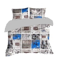 Pościel kora lux 220x240 +2x70x80 +4x40x40 guzik K 206-1 DUO Street /szary