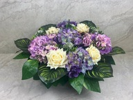 Stroik na cmentarz kwiaty sztuczne kompozycja kwiatowa Spokojna Chwila