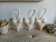 KORONKOWE SERCA SERDUSZKA ZAWIESZKI BAWEŁNA KOMPLET 3 SZTUKI