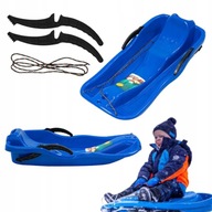 SANKI PLASTIKOWE DLA DZIECI Z OPARCIEM Z HAMULCEM DUŻE NIEBIESKIE ŚLIZG