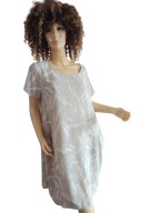 WŁOSKA SUKIENKA z kieszeniami z lnem 38/40