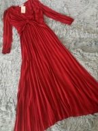 Ciemnoczerwona sukienka midi