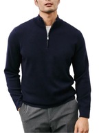 Męski Sweter Old Money – Quarter Zip ze Stójką, Jesień/Zima