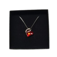 Srebrny Naszyjnik Serce z Cyrkonią Moissanit Kamień Stal Szlachetna Prezent