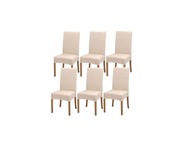 POKROWCE NA KRZESŁA 6 SZT BEŻOWE Elastyczne Pokrowiec Uniwersalne Krzesło