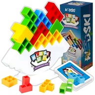 RUCHOMA GRA PLANSZOWA UKŁADANKA EDUKACYJNA TETRIS 3D WIEŻA BLOCK UP KLOCKI