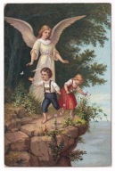 Anioł Stróż Dzieci F. Leiber ok.1910r. LITOGRAFIA K575