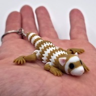 Brelok Fretka 3D brązowo-biała Druk 3D Zawieszka do Kluczy i Plecaka