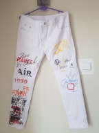 Spodnie męskie jeansy z nadrukiem rozmiar L