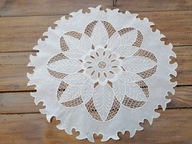 PRACA RĘCZNA WYKONANA W CAŁOŚCI PIĘKNA SERWETA HAFT SZYDEŁKO KLOCEK śr.45