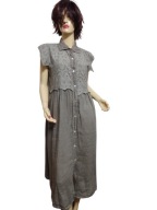 WŁOSKA SUKIENKA LNIANA swobodna haftowana 38/40 nowa